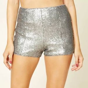 Forever 21 Silver Sequin Shorts - NWT